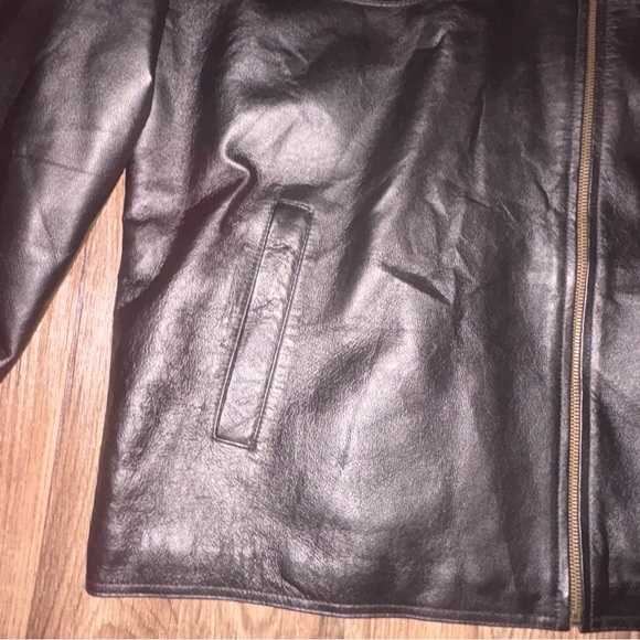 Men’s Midnight Velvet Vintage Black Men’s Leather Jacket Size XXL Zip Up Pockets - Picture 5 of 12